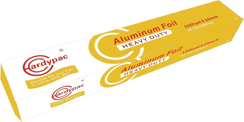 Hardypac 24 inch extra wide Heavy Duty Aluminum Foil Roll, 300 Square Feet, 24 Inch x 150 Feet, kitchen wide tin foil grill foil paper for cooking, baking, wrapping, BBQ aluminum paper heavy duty. - Image 1